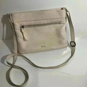 The Sak Sanibel Cream Leather Embossed Crossbody purse
